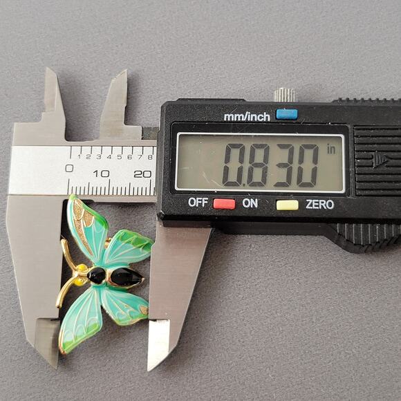 Vintage Butterfly Brooch Lot Enamel Rhinestone Gold Tone Pin Yellow Blue - Picture 11 of 12